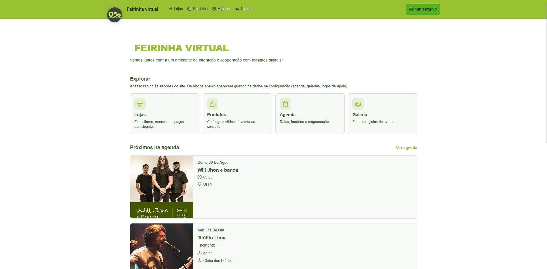Minha Feira — plataforma para feiras e expositores